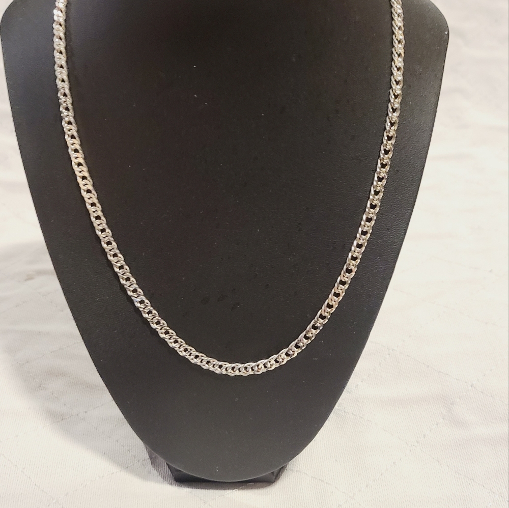 Solid Sterling Silver Chain Necklace - image 1